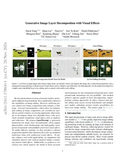 Generative Image Layer Decomposition with Visual Effects