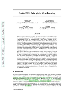 On the ERM Principle in Meta-Learning