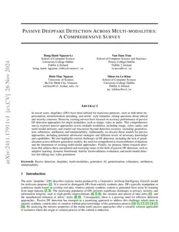 Passive Deepfake Detection Across Multi-modalities: A Comprehensive Survey