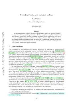 Neural Networks Use Distance Metrics