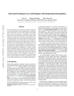 Adversarial Training in Low-Label Regimes with Margin-Based
  Interpolation