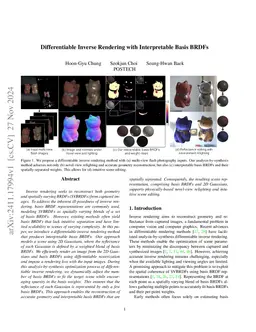 Differentiable Inverse Rendering with Interpretable Basis BRDFs