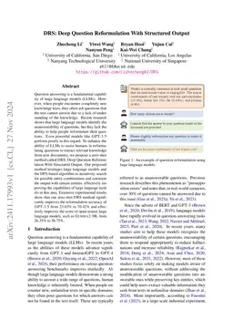 DRS: Deep Question Reformulation With Structured Output