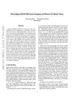 Pixel-aligned RGB-NIR Stereo Imaging and Dataset for Robot Vision