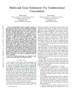 Multi-task Gaze Estimation Via Unidirectional Convolution