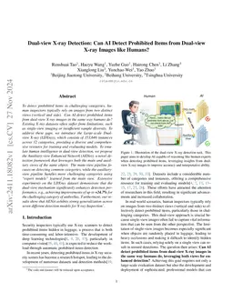 Dual-view X-ray Detection: Can AI Detect Prohibited Items from Dual-view
  X-ray Images like Humans?