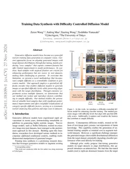 Difficulty Controlled Diffusion Model for Synthesizing Effective Training Data