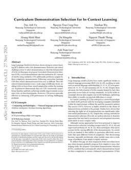 Curriculum Demonstration Selection for In-Context Learning