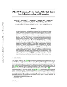 SALMONN-omni: A Codec-free LLM for Full-duplex Speech Understanding and
  Generation