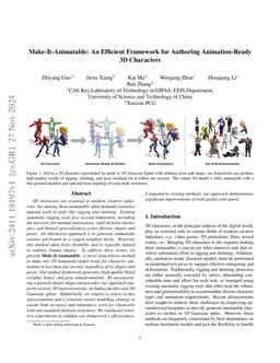 Make-It-Animatable: An Efficient Framework for Authoring Animation-Ready 3D Characters