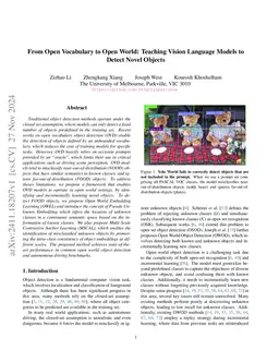 From Open Vocabulary to Open World: Teaching Vision Language Models to Detect Novel Objects