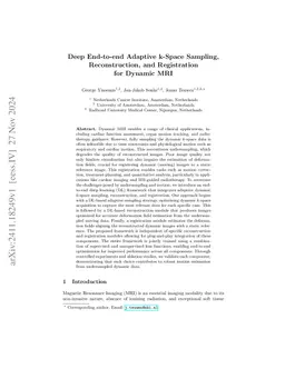 Deep End-to-end Adaptive k-Space Sampling, Reconstruction, and Registration for Dynamic MRI