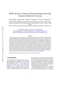 HUPE: Heuristic Underwater Perceptual Enhancement with Semantic
  Collaborative Learning