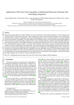 Application of Soft Actor-Critic Algorithms in Optimizing Wastewater
  Treatment with Time Delays Integration