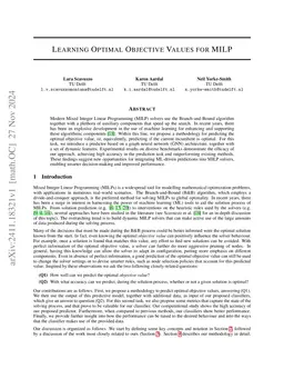 Learning optimal objective values for MILP