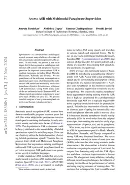 AMPS: ASR with Multimodal Paraphrase Supervision