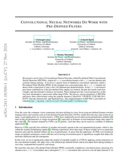 Convolutional Neural Networks Do Work with Pre-Defined Filters