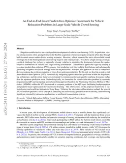 SPO-VCS: An End-to-End Smart Predict-then-Optimize Framework with Alternating Differentiation Method for Relocation Problems in Large-Scale Vehicle Crowd Sensing