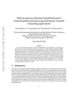 What do physics-informed DeepONets learn? Understanding and improving
  training for scientific computing applications