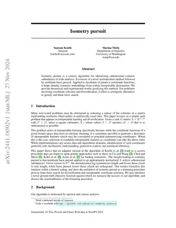 Isometry pursuit