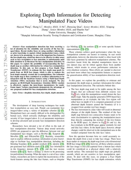 Exploring Depth Information for Detecting Manipulated Face Videos