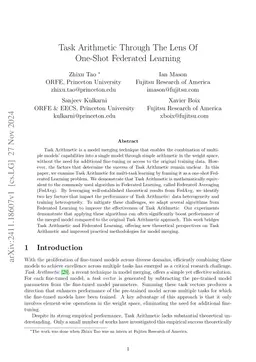 Task Arithmetic Through The Lens Of One-Shot Federated Learning