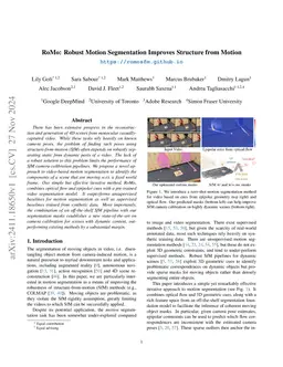 RoMo: Robust Motion Segmentation Improves Structure from Motion