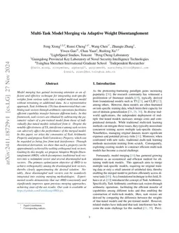 Multi-Task Model Merging via Adaptive Weight Disentanglement