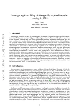 Investigating Plausibility of Biologically Inspired Bayesian Learning in
  ANNs