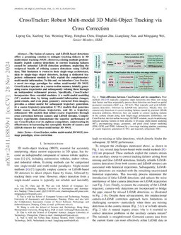 CrossTracker: Robust Multi-modal 3D Multi-Object Tracking via Cross
  Correction
