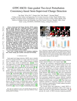 GTPC-SSCD: Gate-guided Two-level Perturbation Consistency-based Semi-Supervised Change Detection