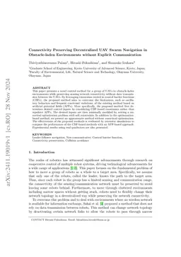 Connectivity Preserving Decentralized UAV Swarm Navigation in
  Obstacle-laden Environments without Explicit Communication