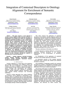 Integration of Contextual Descriptors in Ontology Alignment for
  Enrichment of Semantic Correspondence