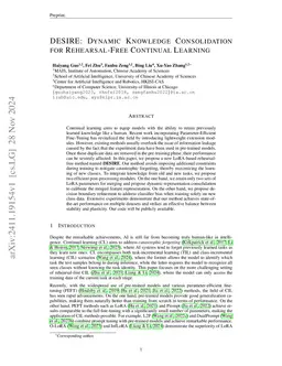 DESIRE: Dynamic Knowledge Consolidation for Rehearsal-Free Continual
  Learning