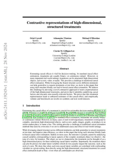 Contrastive representations of high-dimensional, structured treatments