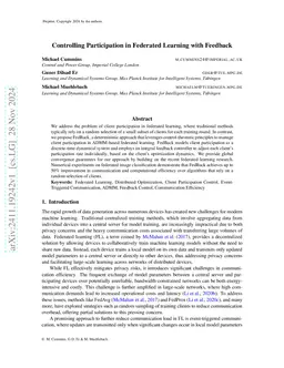 Controlling Participation in Federated Learning with Feedback