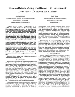 Skeleton Detection Using Dual Radars with Integration of Dual-View CNN
  Models and mmPose