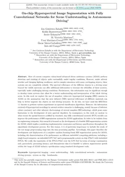 On-chip Hyperspectral Image Segmentation with Fully Convolutional
  Networks for Scene Understanding in Autonomous Driving