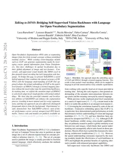 Talking to DINO: Bridging Self-Supervised Vision Backbones with Language for Open-Vocabulary Segmentation