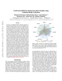 CLIP meets DINO for Tuning Zero-Shot Classifier using Unlabeled Image Collections
