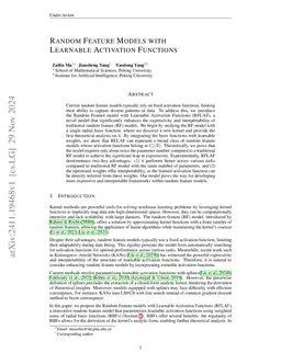 Learning Expressive Random Feature Models via Parametrized Activations