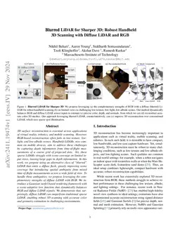 Blurred LiDAR for Sharper 3D: Robust Handheld 3D Scanning with Diffuse
  LiDAR and RGB