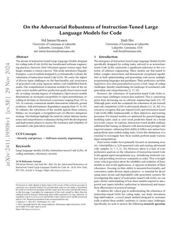On the Adversarial Robustness of Instruction-Tuned Large Language Models
  for Code