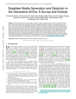 Deepfake Media Generation and Detection in the Generative AI Era: A
  Survey and Outlook