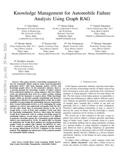 Knowledge Management for Automobile Failure Analysis Using Graph RAG