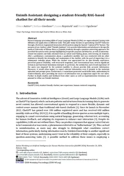 Unimib Assistant: designing a student-friendly RAG-based chatbot for all
  their needs