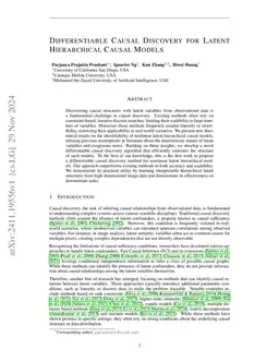 Differentiable Causal Discovery For Latent Hierarchical Causal Models