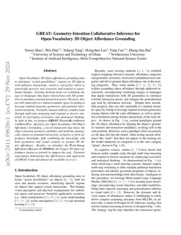 GREAT: Geometry-Intention Collaborative Inference for Open-Vocabulary 3D Object Affordance Grounding