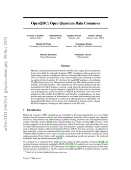 OpenQDC: Open Quantum Data Commons