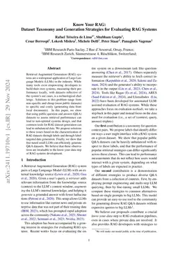 Know Your RAG: Dataset Taxonomy and Generation Strategies for Evaluating
  RAG Systems